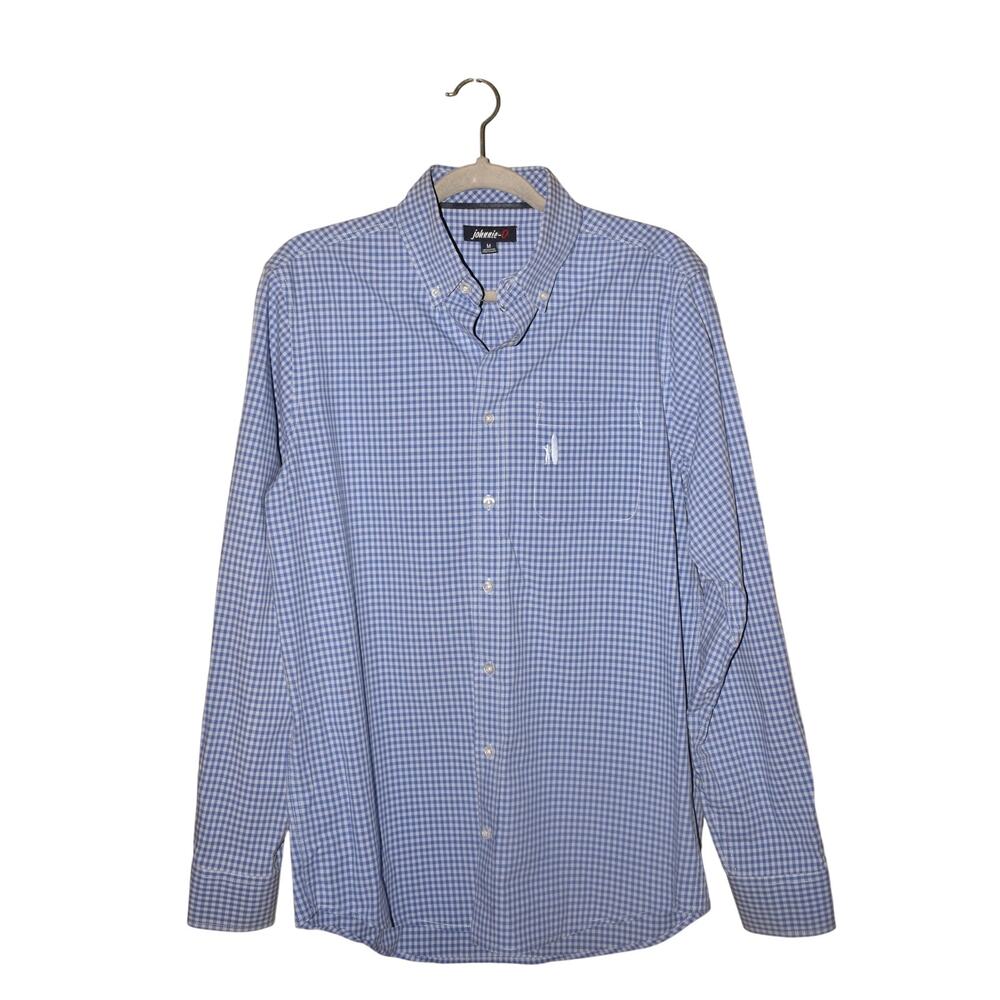 johnnie-O Blue Gingham Casual Button Down Shirt